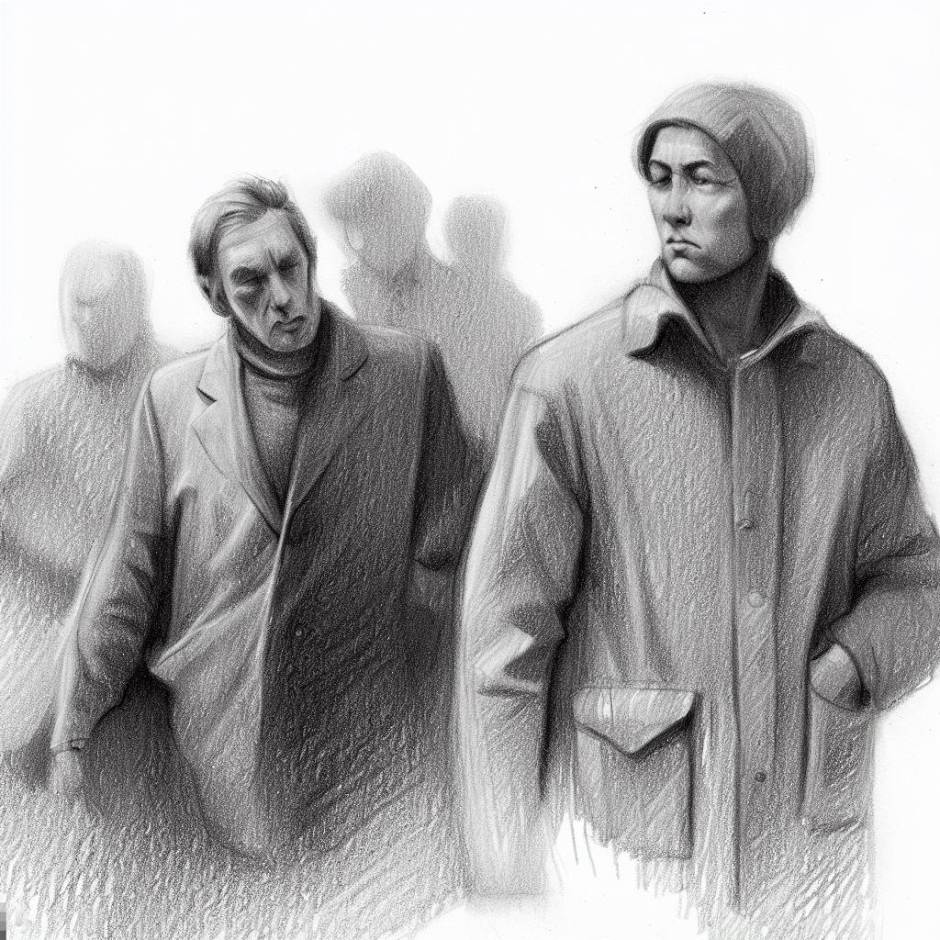 two men meet in a crowd