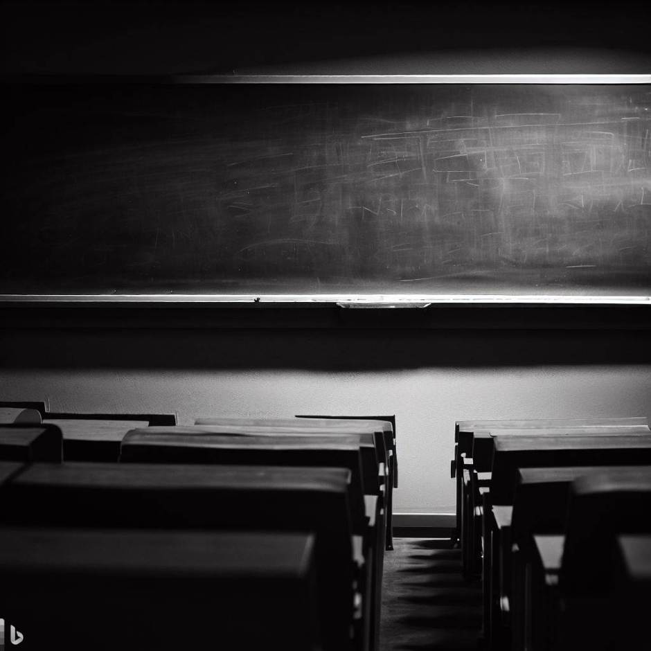 a blackboard in the lecture hall