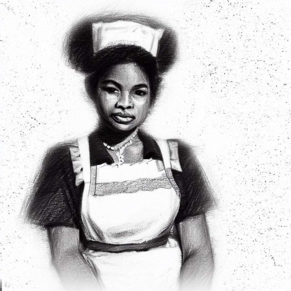 portrait of a black maid in the USA in the 1960s