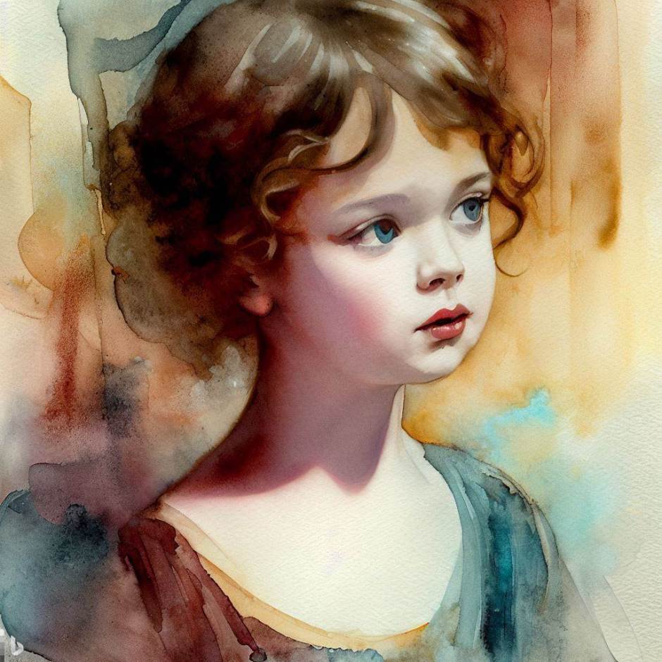 watercolor portrait of a child