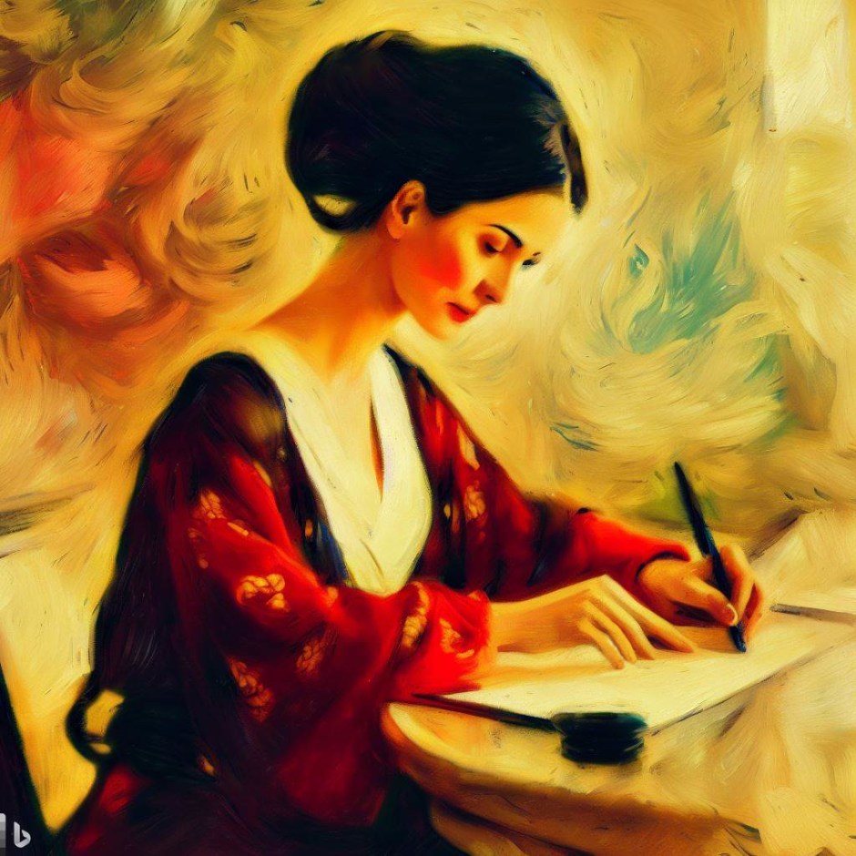 woman writing a letter